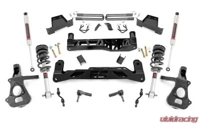 Rough Country 7" Lift Kit Cast Steel w/M1 Monotube Struts and Shocks Chevrolet Silverado 1500 GMC Sierra 1500 2WD 2014-2018 - 23740