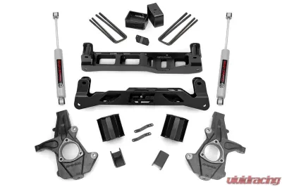 Rough Country 5" Lift Kit Stock Cast Steel No Struts w/Premium N3 Chevy Silverado 1500 GMC Sierra 1500 2WD 2014-2018 - 24730