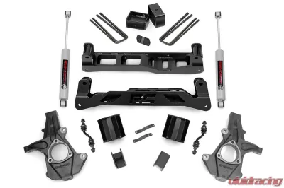 Rough Country 5" Lift Kit Stock Cast Aluminum or Stamped Steel No Struts w/Premium N3 Chevy Silverado 1500 GMC Sierra 1500 2WD 2014-2018 - 24831