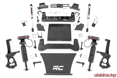 Rough Country 4" Lift Kit Trailboss | AT4 Gas Vertex Adjustable Coilovers w/V2 Monotube Shocks Chevy Silverado 1500 GMC Sierra 1500 2019-2022 - 27557