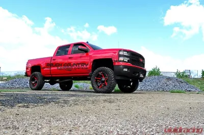 Rough Country 7" Lift Kit Bracket w/M1 Montube Struts and Shocks Chevrolet Silverado 1500 GMC Sierra 1500 4WD 2014-2016 - 29840