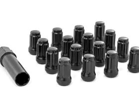 Rough Country Lug Nut Set M12x1.5 16 Qty Splined Black