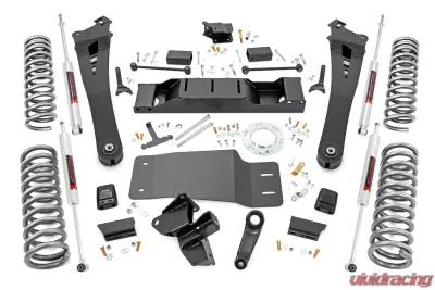Rough Country 5" Lift Kit Front and Rear Dual Rate Coils Standard Non-AISIN Transmission w/M1 Monotube Ram 2500 4WD 2019-2023 - 38340