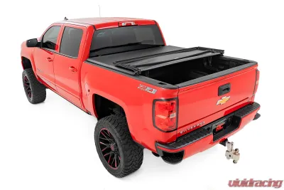 Rough Country Soft Tri-Fold Bed Cover 5'9" Bed w/o Cargo Management System Chevrolet Silverado 1500 1500 Classic GMC Sierra 1500 1500 Classic 2WD 4WD 2014-2019 - 41214550