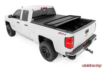 Rough Country Soft Tri-Fold Bed Cover 6'7" Bed w/o Cargo Management System Chevrolet Silverado 1500 1500 Classic GMC Sierra 1500 1500 Classic 2WD 4WD 2014-2019 - 41214650