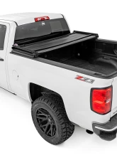 Rough Country Soft Tri-Fold Bed Cover 6'7" Bed w/o Cargo Management System Chevrolet Silverado 1500 1500 Classic GMC Sierra 1500 1500 Classic 2WD 4WD 2014-2019                                     - 41214650 - Image 3
