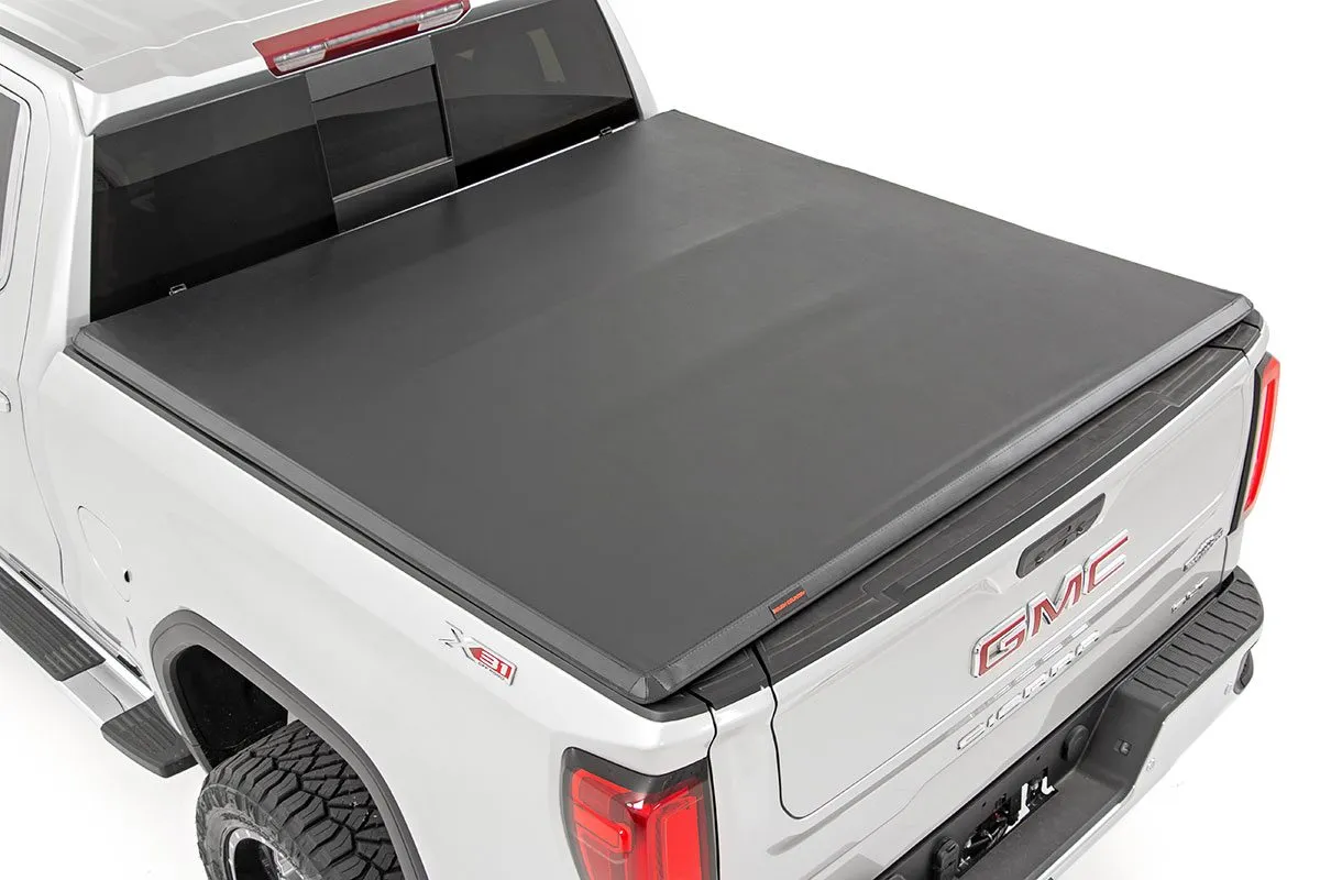 Rough Country Soft Tri-Fold Bed Cover 5'10" Bed Chevrolet Silverado 1500 GMC Sierra 1500 2WD 4WD 2019-2023 - 41308550