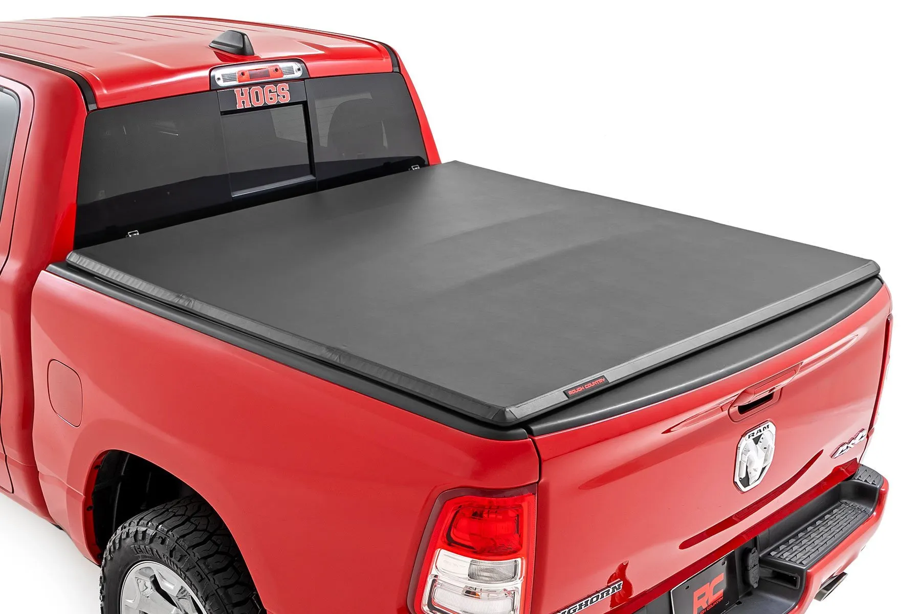 Rough Country Soft Tri-Fold Bed Cover 6'4" Bed Ram 1500 1500 TRX 2WD 4WD 2019-2025 - 41309650