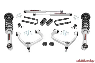 Rough Country 3" Lift Kit Forged UCA N3 Struts w/N3 Rear Shocks Ford F-150 4WD 2021-2023 - 41431