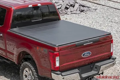 Rough Country Soft Tri-Fold Bed Cover 6'10" Bed Ford F-250 F-350 Super Duty 2WD 4WD 2017-2023 - 41517650