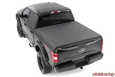 Rough Country Soft Tri-Fold Bed Cover 5'7" Bed Ford F-150 F-150 Lightning 2WD 4WD 2021-2023 - 41521550