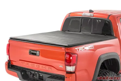 Rough Country Soft Tri-Fold Bed Cover 5' Bed w/Cargo Management System Toyota Tacoma 2WD 4WD 2016-2023 - 41716501
