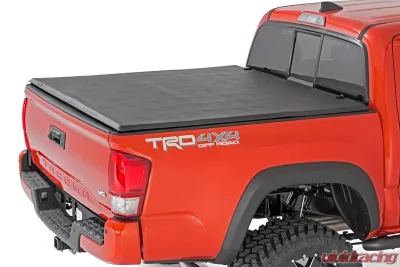 Rough Country Soft Tri-Fold Bed Cover 5' Bed w/Cargo Management System Toyota Tacoma 2WD 4WD 2016-2023 - 41716501