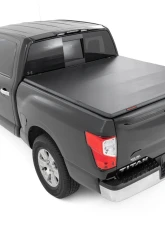 Rough Country Soft Tri-Fold Bed Cover for Nissan Titan 5'7" Bed 2017-2024, Matte Black                                     - 41816550A - Image 3
