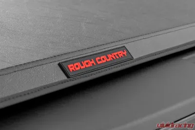 Rough Country Soft Tri-Fold Bed Cover for Nissan Titan 5'7" Bed 2017-2024, Matte Black - 41816550A
