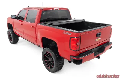 Rough Country Hard Tri-Fold Flip Up Bed Cover 5'9" Bed Chevy | GMC 1500 14-18 & Classic - 49119551