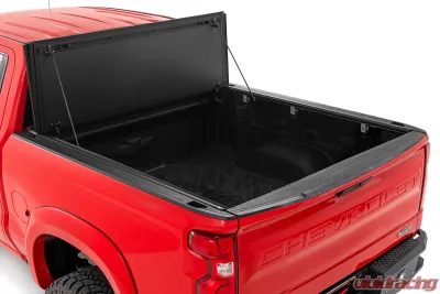 Rough Country Hard Tri-Fold Flip Up Bed Cover 5'10" Short Bed Chevrolet Silverado 1500 GMC Sierra 1500 2019-2024 - 49120580