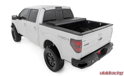 Rough Country Hard Tri-Fold Flip Up Bed Cover 5'7" Bed Ford F-150 2WD | 4WD 2004-2014 - 49214550