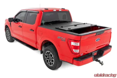 Rough Country Hard Tri-Fold Flip Up Bed Cover 5'7" Bed Ford F-150 2WD | 4WD 2015-2020 - 49220550