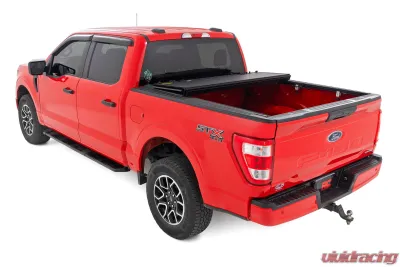 Rough Country Hard Tri-Fold Flip Up Bed Cover 5'7" Bed Ford F-150 2WD | 4WD 2015-2020 - 49220550