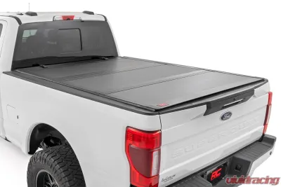 Rough Country Hard Tri-Fold Flip Up Bed Cover 6'10" Bed Ford F-250 | F-350 Super Duty 17-25 - 49220651