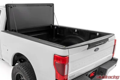 Rough Country Hard Tri-Fold Flip Up Bed Cover 6'10" Bed Ford F-250 | F-350 Super Duty 17-25 - 49220651