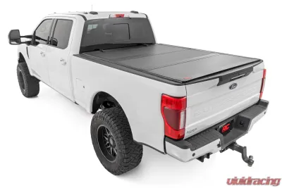 Rough Country Hard Tri-Fold Flip Up Bed Cover 6'10" Bed Ford F-250 | F-350 Super Duty 17-25 - 49220651