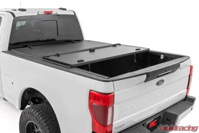 Rough Country Hard Tri-Fold Flip Up Bed Cover 6'10" Bed Ford F-250 | F-350 Super Duty 17-25 - 49220651
