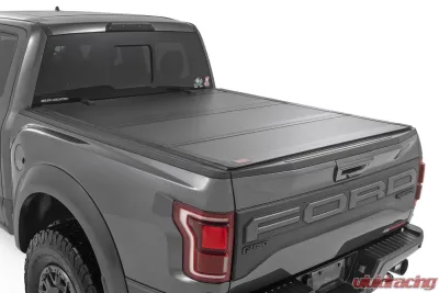 Rough Country Hard Tri-Fold Flip Up Bed Cover 5'7" Bed Ford F-150 21-25 | F-150 Lightning 22-25 - 49221550