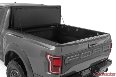 Rough Country Hard Tri-Fold Flip Up Bed Cover 5'7" Bed Ford F-150 21-25 | F-150 Lightning 22-25 - 49221550