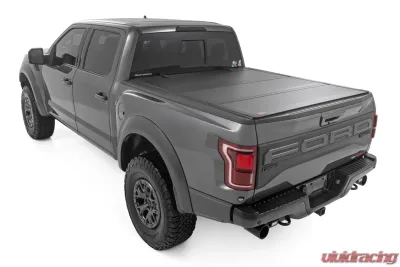 Rough Country Hard Tri-Fold Flip Up Bed Cover 5'7" Bed Ford F-150 21-25 | F-150 Lightning 22-25 - 49221550