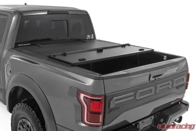 Rough Country Hard Tri-Fold Flip Up Bed Cover 5'7" Bed Ford F-150 21-25 | F-150 Lightning 22-25 - 49221550