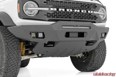 Rough Country Front Bumper Full Width w/Black Series Flood and SAE Fog Cubes Ford Bronco 2021-2022 - 51076