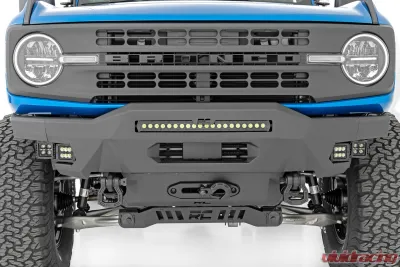 Rough Country Front Bumper High Clearance w/Black Series White DRL Cubes Ford Bronco 2021-2022 - 51078