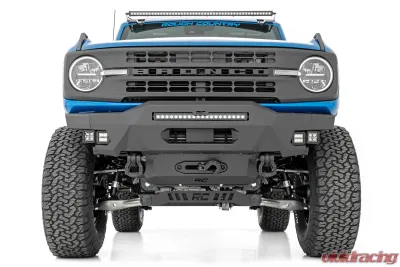 Rough Country Front Bumper High Clearance w/Black Series Amber DRL Cubes Ford Bronco 2021-2022 - 51079