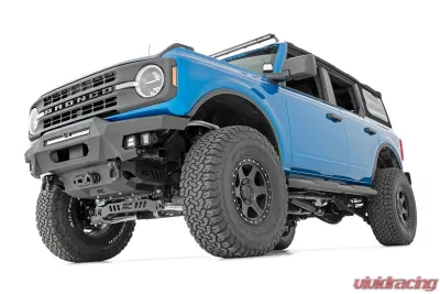 Rough Country Front Bumper High Clearance w/Black Series Flood and SAE Fog Cubes Ford Bronco 2021-2022 - 51084