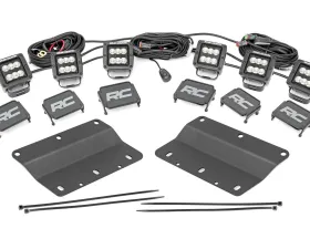 Rough Country Triple LED Fog Light Kit Black Series w/Flood Beam Ford Bronco 2021-2022