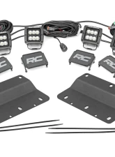 Rough Country Triple LED Fog Light Kit Black Series w/Flood Beam Ford Bronco 2021-2022                                     - 51086 - Image 6