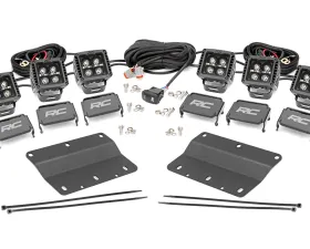 Rough Country Triple LED Fog Light Kit Black Series w/White DRL Ford Bronco 2021-2022