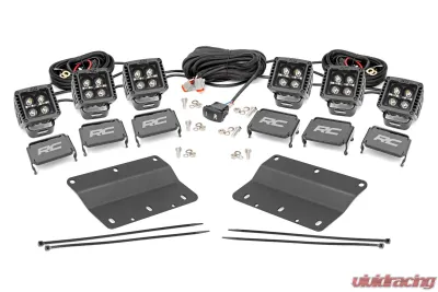 Rough Country Triple LED Fog Light Kit Black Series w/White DRL Ford Bronco 2021-2022 - 51087