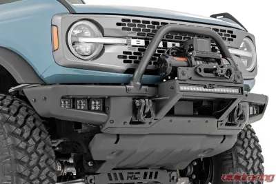 Rough Country Triple LED Fog Light Kit Black Series w/White DRL Ford Bronco 2021-2022 - 51087