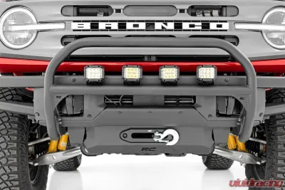 Rough Country Nudge Bar for Ford Bronco 2021-2025, 3" Wide Angle LED, Steel Construction - 51105