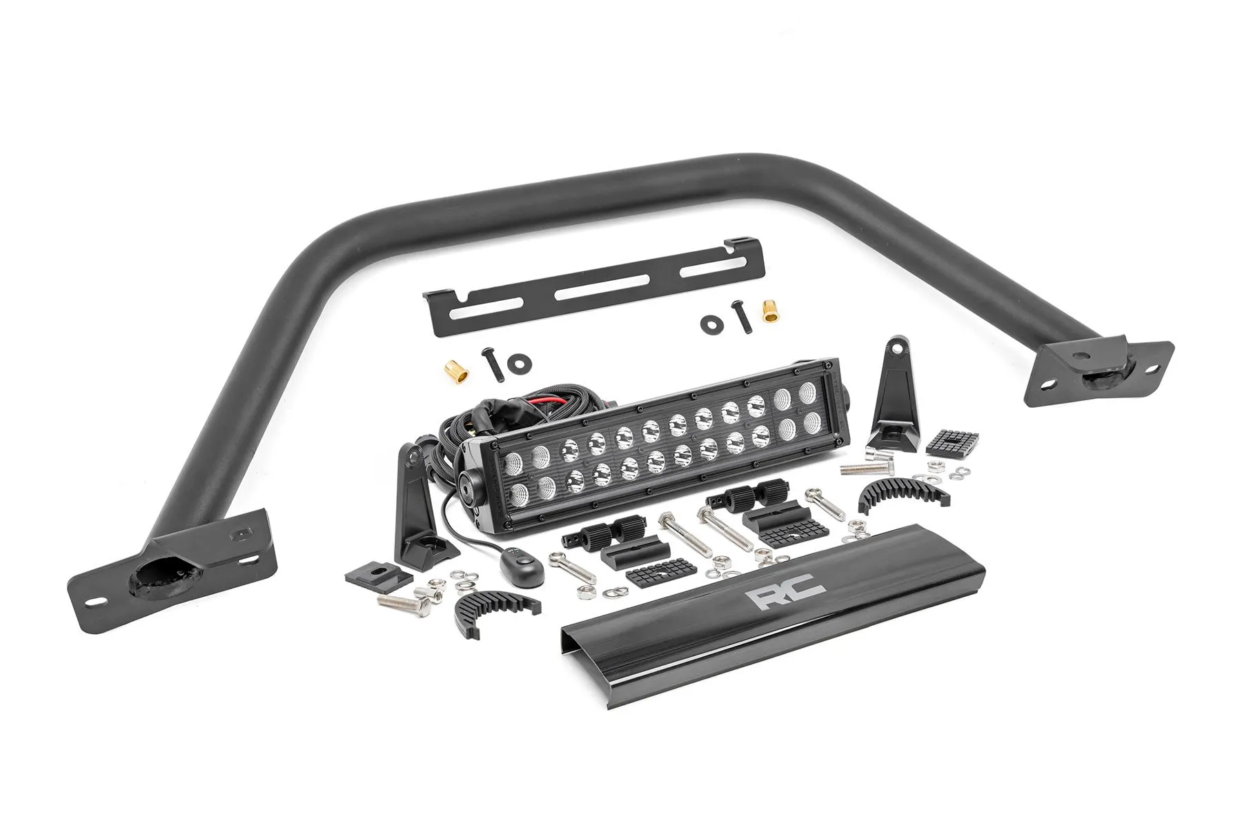 Rough Country Safari Bar 12" LED Light Bar Black Dual Row OE Modular Steel Ford Bronco 21-25 - 51118