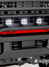 Rough Country Light Bar Mount 3.5" Round LED Quad Black Amber DRL OE Modular Steel Ford Bronco 21-24                                     - 51136 - Image 6