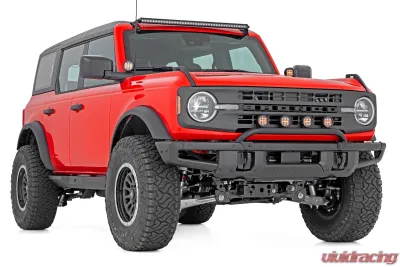 Rough Country Light Bar Mount 3.5" Round LED Quad Black Amber DRL OE Modular Steel Ford Bronco 21-24 - 51136