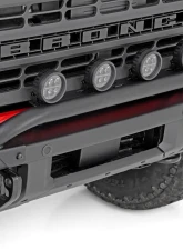 Rough Country Light Bar Mount 3.5" Round LED Quad Black Amber DRL OE Modular Steel Ford Bronco 21-24                                     - 51136 - Image 6