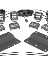 Rough Country LED Light Kit Fog Mount Triple 2" Black Pair Spot | Flood for Ford Bronco 21-25                                     - 51140 - Image 6