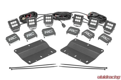 Rough Country LED Light Kit Fog Mount Triple 2" Black Pair Spot | Flood for Ford Bronco 21-25 - 51140