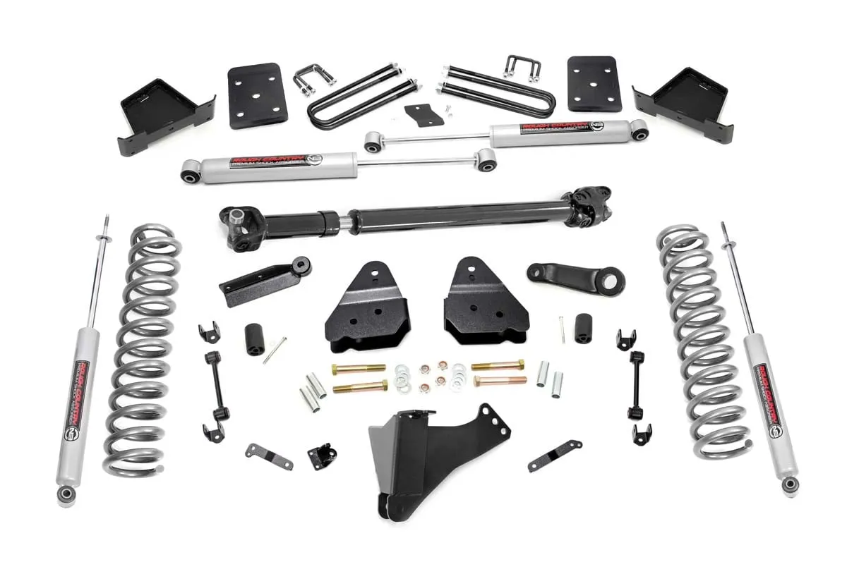 Rough Country 6" Lift Kit Diesel N3 Shocks without Factory Rear Overload Springs 4in Ford F-250 Super Duty F-350 Super Duty 2017-2022 - 51321
