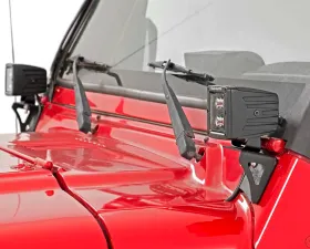 Rough Country Lower Windshield Light Mounts Jeep Wrangler TJ LJ 1997-2006